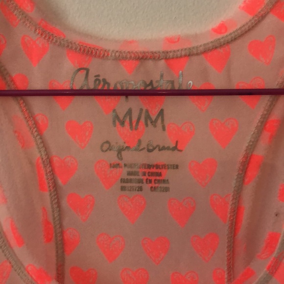 Aeropostale neon love hearts tank, size medium - Picture 2 of 3